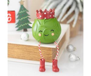 Brussels Sprout Shelf Sitter Ornament Novelty Resin Christmas Decoration