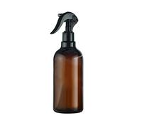 Brussels08 1 Pc 500ML Amber Plastic Bottles with Black Trigger Sprayers, Travel Refillable Empty Spray Bottle Perfume Container Random Color