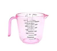 Brussels08 1 Pc Handle Nesting Stackable Plastic Measuring Cups Plastic Water Milk Egg Scale Measuring Mug for Baking, Cooking, Sugar, Flour Pink 300ml