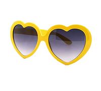 Brussels08 1 Pc Unisex Fashion Funny Love Heart Shape Sunglasses Plastic Frame Sun Glasses Eyewear Gift for Women Men Party Props Cosplay Yellow