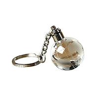 Brussels08 1Pc LED Light Christmas Ball Key Chain Football Basketball Globe Design LED Key Ring Gift Dog Collar LED Light Toy Gift for Kids Adults Globe