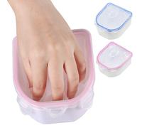 Brussels08 1Pc Portable 2-Layers Nail Art Soak Bowl Hand Wash Remover Soak Bowl Manicure Treament Polish Washing Bowl Nail Art Polish Remove Manicure Tool Random