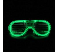 Brussels08 3 Mode LED Flashing Glowing Shutter Glasses Adult Kids Fun Glasses Light up Shutter Shades Eye Wear Party Sunglasses for Event Halloween Christmas Birthday Party Favor (Green)