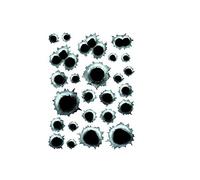 Brussels08 3D Car Styling Creative Bullet Hole Print Car Sticker Auto Body Window Waterproof Reflective Fake Bullet Holes Decal Stickers Bumper Sticker for Themed Party Decor 4#