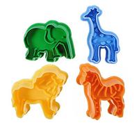 Brussels08 4 Pcs Animal Shape Cake Plunger Cutter Sugarcraft Decorating Mold Cake Topper Sugar Craft Chocolate Plunger Cookies Cutter Mold Fondant Embossing Tool for Holiday Kids Candy M