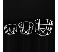 Brussels08 Iron Art Round Wire Hanging Baskets Flower Pot Holder Garden Plant Planter Flower Pot Hanger Plant Racks Supports for Indoor Outdoor Patio Balcony Porch Fence Home Decor White XL