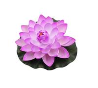Brussels08 Large Artificial Lotus Flower Fake Floating Water Lily Fish Tank Ornament for Home Garden Patio Pond Aquarium Swimming Pool Wedding Decor Light Purple