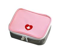 Brussels08 Portable Mini First Aid Kit Empty Bag Compact Travel Medicine Organizer Emergency Kit Medical Storage Bag for Camping Office Pink