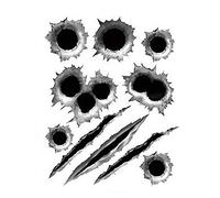 Brussels08 Waterproof Car Styling Decal 3D Fake Shothole Scars Scratches Funny Car Sticker Decorative Trucks Vehicle Tattoo Stickers Window Decal for Laptop Ipad Wall Motorcycle 1