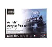 BRUSTRO Artists Acrylic Glued Pad | 400 GSM, A3, 12 Sheets | Ideal for Acrylic Painting, Oil & Tempera, Multipurpose Use for Students, Professionals.