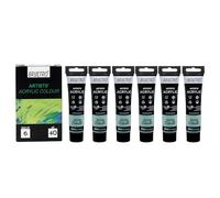BRUSTRO Artists Acrylic Paint |40ml, Mint Green, Pastel Tone, Pack Of 6 Tubes|Non-Toxic,Water based,Inter Mixable,Ideal for Painting,Textured Effects on Canvas,Paper,Fine Art Student and Professionals