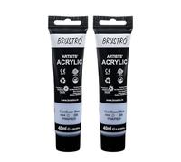 BRUSTRO Artists Acrylic Paint Tube | 40ml, Cornflower Blue (Pack of 2) | Pastel Tone|Non-Toxic,Water based,Inter Mixable,Ideal for Painting,Textured Effects on Canvas,Paper,Fine Art Student