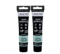 BRUSTRO Artists Acrylic Paint Tube | 40ml, Mint Green (Pack of 2)| Pastel Tone|Non-Toxic,Water based,Inter Mixable,Ideal for Painting,Textured Effects on Canvas,Paper,Fine Art Student