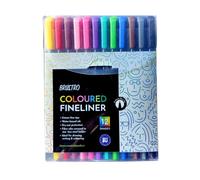 BRUSTRO Coloured Fineliner Set of 12, 0.4mm. Ideal for Writing, Drawing, Doodles, Mandala etc.