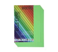 BRUSTRO Elle Erre Coloured Card A4 220gsm Colour Verde Pisello 9 Sheets Ideal for Schools Poster Artists Pastel Charcoal Calligraphy Pen