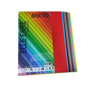 BRUSTRO Elle Erre Coloured Paper A4 220gsm Bright Mixed Colours (Pack of 24 Sheets) (12 Spools x 2 Sheets)