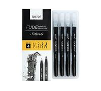 Brustro Fude Hard-tip Black Ink Calligraphy Brush Pen Set of 4. (Extra-fine/Fine/Medium/Bold)