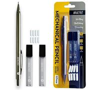 BRUSTRO Mechanical Pencil with Eraser 0.7mm Writing/Sketching/Drawing Spare leads HB-20 units. 2B-20 units Spare eraser- 8 units