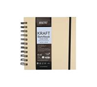Brustro Toned Paper - Kraft Sketchbook, Wiro Bound, Size 6" x 6", 100GSM (100 Sheets) 200 Pages