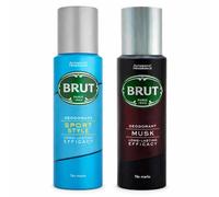 BRUT 2-Pack Men’s Deodorant Body Spray 200ml (Sport & Musk) - Long-Lasting Fresh Scent, No White Marks, Everyday Use