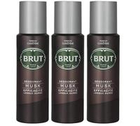 Brut Deodorant Body Spray Musk Long Duree 200ml THREE PACK