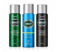 BRUT Men’s Deodorant Body Spray Set, Original, Sport Style & Musk, Long-Lasting Fragrances, 3 × 200ml