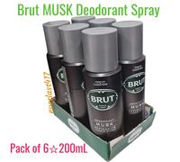 Brut MUSK Deodorant Spray 200ML - Pack of 6 ~200mL- Body Spray Mens Gents Unisex