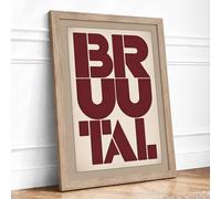 Brutal Architecture Industrial Framed Wall Art Print A1 (84.1×59.4cm) Oak, Wall Decor for Living Room, Bedroom, Office & Home, Ready to Hang, Art Gift