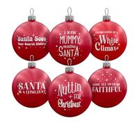 Brutal Baubles - Set of 6 Funny Red Christmas Decorations - Rude Xmas Tree Ornaments - 6cm - Hilarious Secret Santa Gift - The Christmas is Ruined Pack