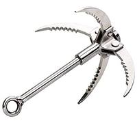 Brute Magnetics- Durable Stainless Steel Foldable Grappling Hook, Compact with Non-Slip Stainless Steel Prongs for Fishing & Retrieval, Outdoor Activity and Salvage Underwater