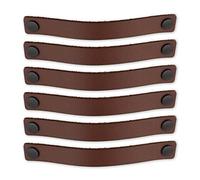 Brute Strength - Cognac Leather Cabinet Handles - 12 pcs - 25 x 3 cm - Industrial Style - Kitchen, Bathroom, Dresser