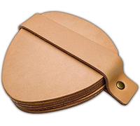Brute Strength - Full grain leather coasters - Natural - Semi-round - 14 pcs - Ovale coaster for glass - Coasters for drinks - includes holder