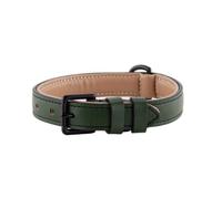 Brute Strength Leather Dog Collar - Dark Green - M - 36-43 cm