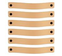 Brute Strength Leather Handles - 6 Pcs - 20 x 2.5 cm - Cabinet & Door Handles - Natural - Industrial Style - Multi-color Screws - Handcrafted