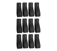 Brute Strength - Leather Handles for Furniture - Black - 12 pcs - 16,5 x 2,5 cm - Cabinet Handle, Door Handle for Kitchen, Bathroom, cabinets, Dresser, Wood