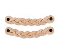 Brute Strength - Leather Handles for Furniture - Braided - Natural - 2 pcs - 16,5 x 2,5 cm - Cabinet Handle, Door Handle for Kitchen, Bathroom, cabinets, Dresser, Wood