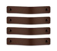 Brute Strength - Leather Handles for Furniture - Brown - 4 pcs - 20 x 2,5 cm - Cabinet Handle, Door Handle for Kitchen, Bathroom, cabinets, Dresser, Wood