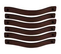 Brute Strength - Leather Handles for Furniture - Chestnut Brown - 6 pcs - 20 x 2,5 cm - Cabinet Handle, Door Handle for Kitchen, Bathroom, cabinets, Dresser, Wood