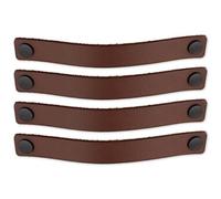 Brute Strength - Leather Handles for Furniture - Cognac - 4 pcs - 25 x 3 cm - Cabinet Handle, Door Handle for Kitchen, Bathroom, cabinets, Dresser, Wood