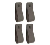 Brute Strength - Leather Handles for Furniture - Dark Grey - 4 pcs - 16,5 x 2,5 cm - Cabinet Handle, Door Handle for Kitchen, Bathroom, cabinets, Dresser, Wood