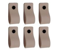 Brute Strength - Leather Handles for Furniture - Light Grey - 12 pcs - 12,5 x 2,5 cm - Cabinet Handle, Door Handle for Kitchen, Bathroom, cabinets, Dresser, Wood