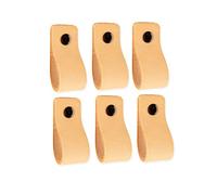 Brute Strength - Leather Handles for Furniture - Natural - 12 pcs - 12,5 x 2,5 cm - Cabinet Handle, Door Handle for Kitchen, Bathroom, cabinets, Dresser, Wood