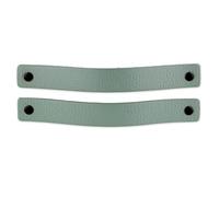 Brute Strength - Leather Handles for Furniture - Pale Green - 2 pcs - 20 x 2,5 cm - Cabinet Handle, Door Handle for Kitchen, Bathroom, cabinets, Dresser, Wood