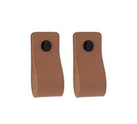 Brute Strength - Leather Handles for Furniture - Taupe - 2 pcs - 12,5 x 2,5 cm - Cabinet Handle, Door Handle for Kitchen, Bathroom, cabinets, Dresser, Wood
