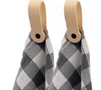 Brute Strength - Magnetic Towel Holder Leather -Natural - 2 pcs - for Kitchen, Bathroom, Bath, Hook