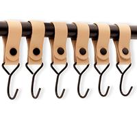 Brute Strength - Multifunctional hooks with leather loop - natural - 12 x - coat hooks, coat hooks, camping hooks, leather