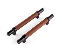 Brute Strength Steel/Leather Handles Black/Brown 128 mm centres Pack of 4