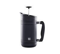 BruTrek BaseCamp Coffee Press - Double Wall Insulated Stainless Steel - Bru-Stop Technology, No Grounds in Coffee, No Spill Lid (Obsidian, 32 fl.oz)