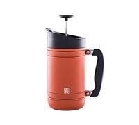BruTrek BaseCamp Coffee Press - Double Wall Insulated Stainless Steel - Bru-Stop Technology, No Grounds in Coffee, No Spill Lid (Red Rock, 32 fl.oz)