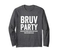 BRUV Party Britain Restoring Underlying Values Long Sleeve T-Shirt, Adult Unisex, Dark Heather Grey, Large